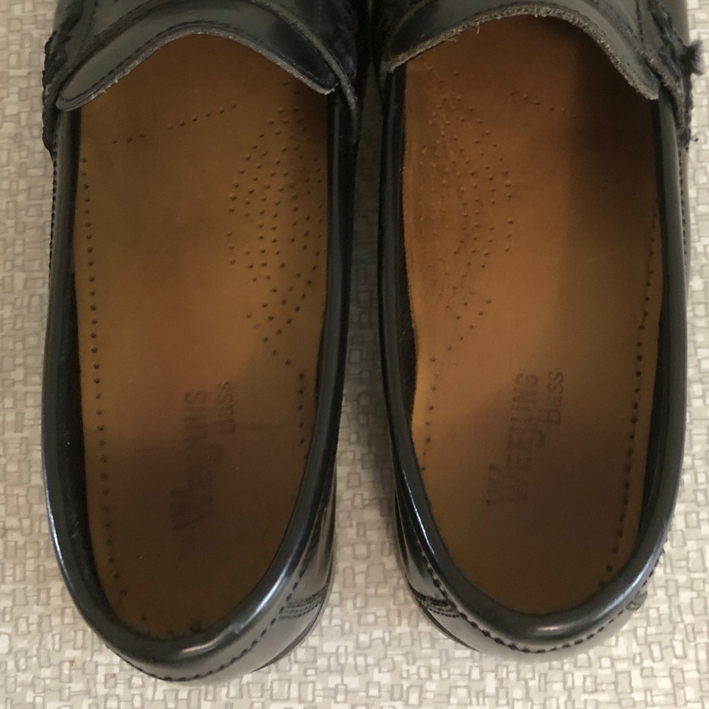 Bass Weejuns Katherine ll Black Leather Loafers, 9W - Picture 4 of 10